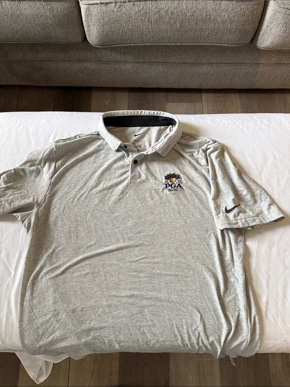 Nike Light Gray from PGA Championship 2023 @ Oak Hill Men's Performance Polo